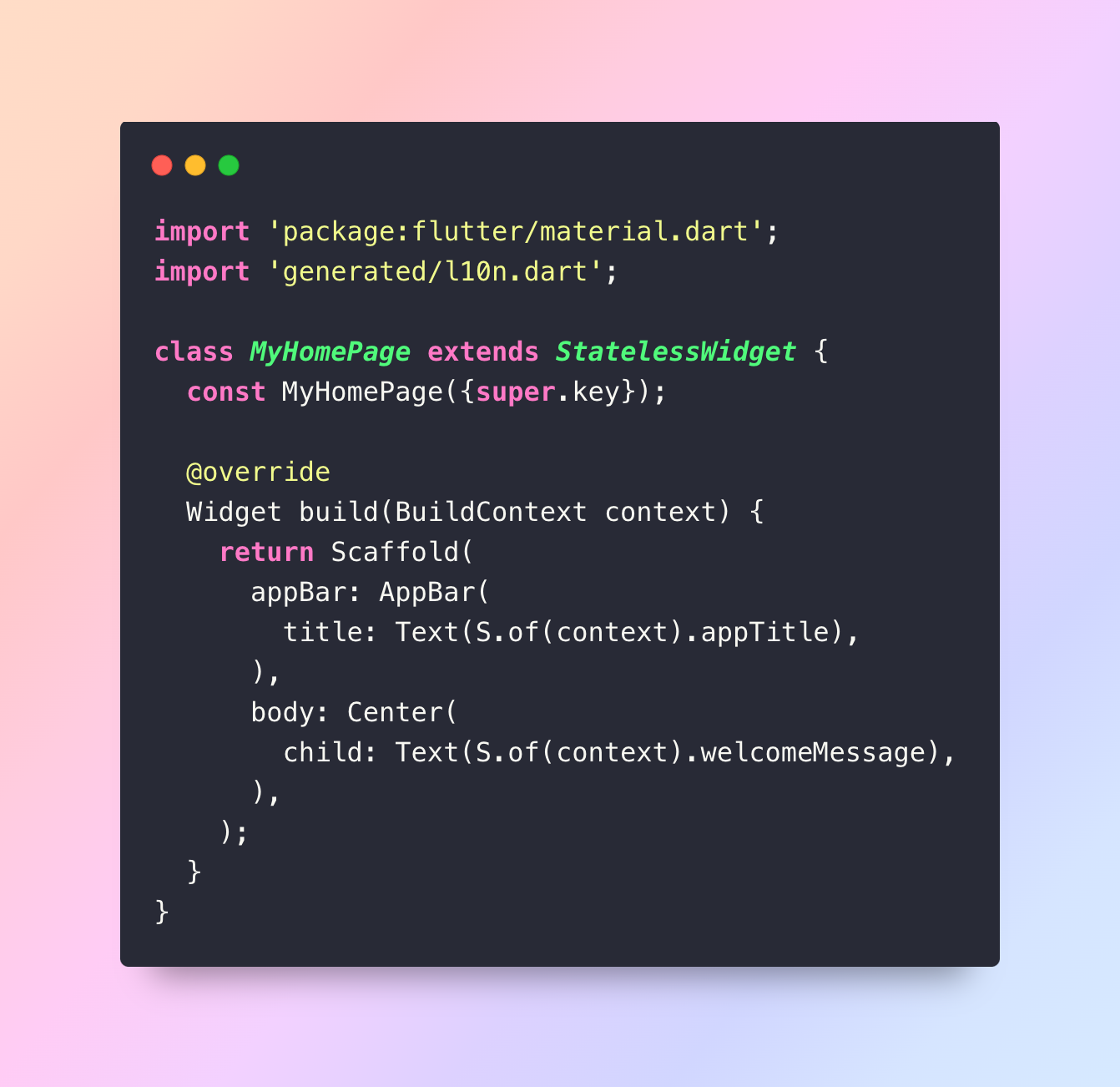 Configuring the MaterialApp