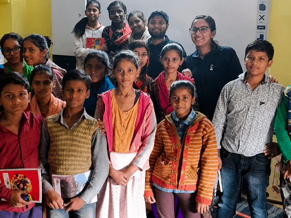 Community support drive with volunteers
